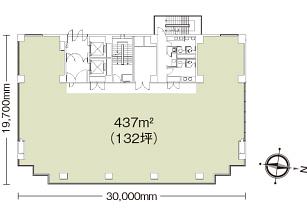 日本生命高松駅前ビルの基準階図面