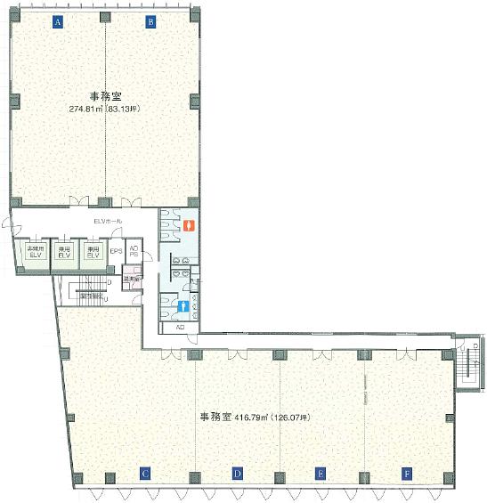 JRE金沢上堤町ビルの基準階図面